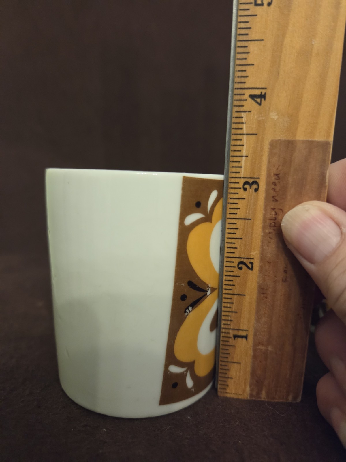 Pair Vintage Retro 1960s Japan Flower Coffee Mugs Cups Set 2 Brown
