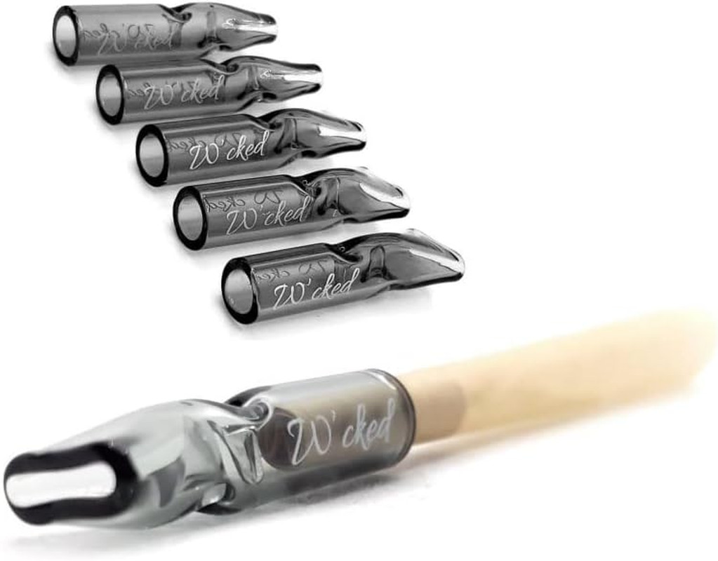 5PCS Reusable Glass Filter Tips for Pre Rolled Rolling Paper Cones, Slim Cig…
