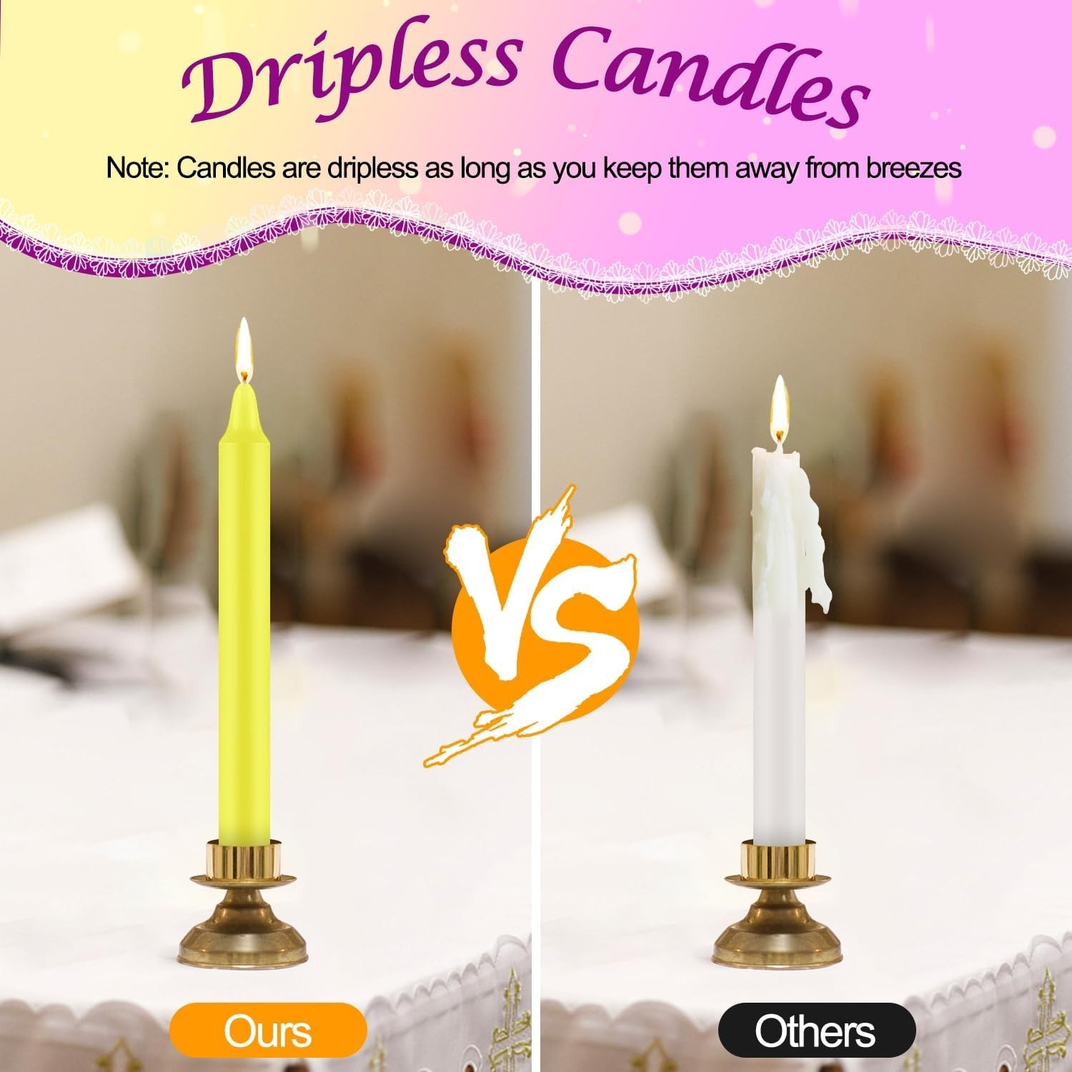 24 Pack Assorted Color Spell Chime Candles, 4 Inch Mini Magic Witch Taper Can…