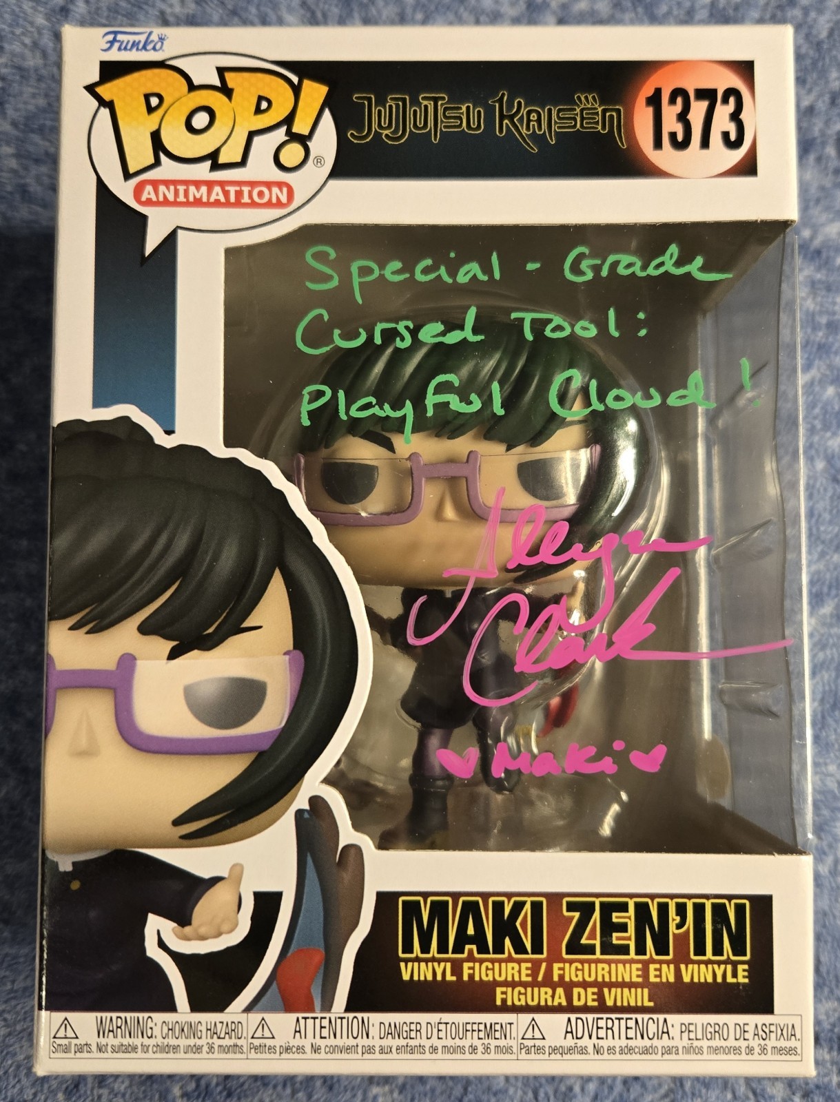 Allegra Clark Signed Maki Zen’in Jujutsu Kaisen #1373 Funko Pop JSA COA