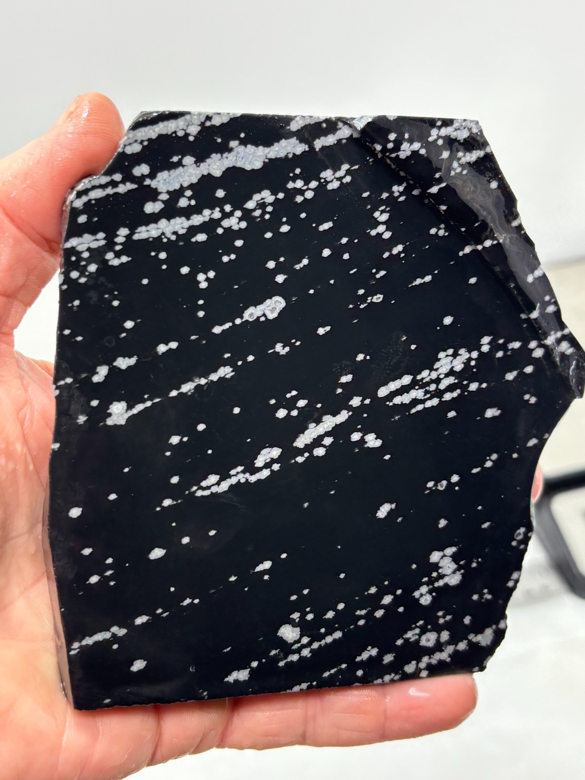 Large Snowflake Obsidian Slab Lapidary Cabbing Knapping Combo ship avail