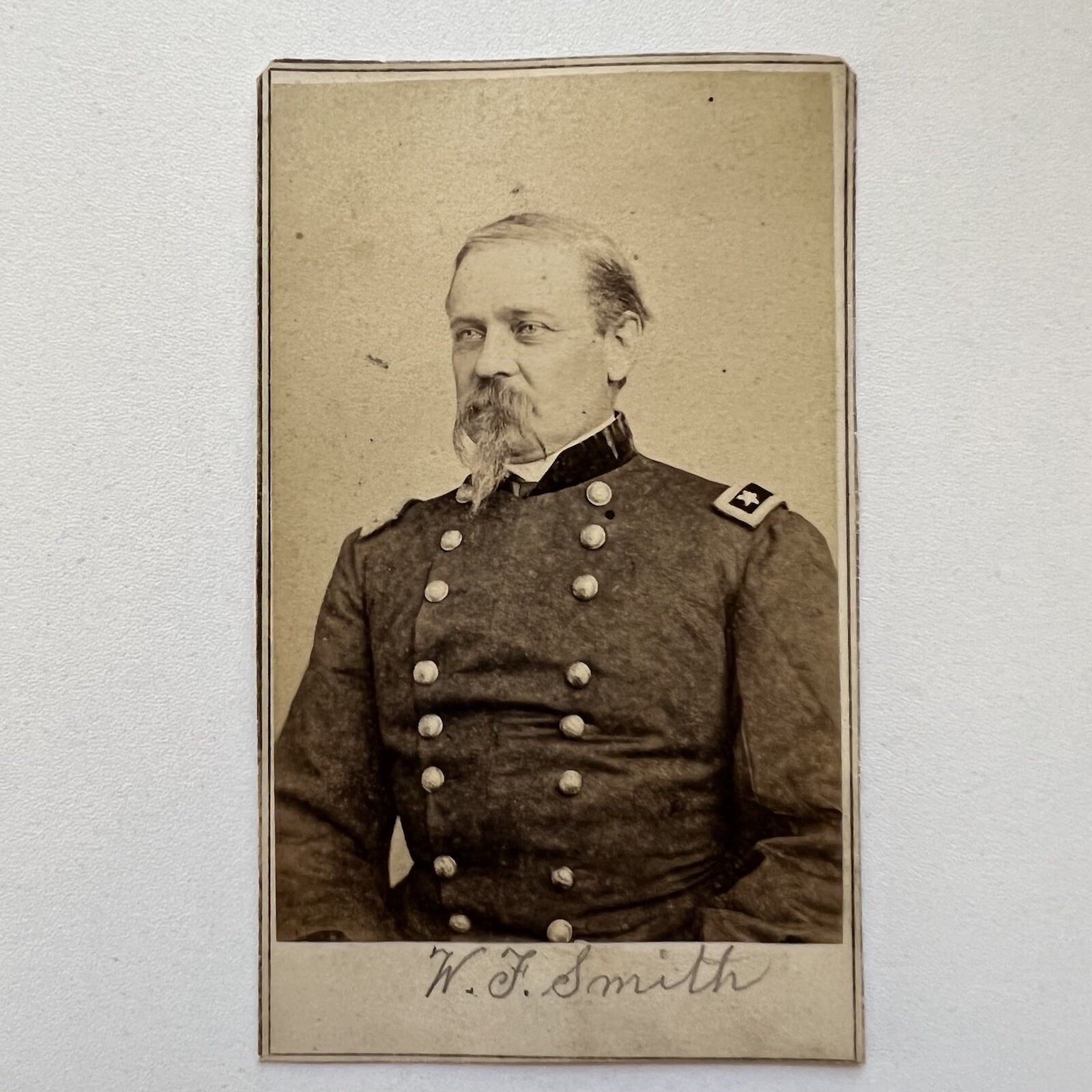 Antique CDV Photograph Civil War Union General William WF Baldy Smith By Brady