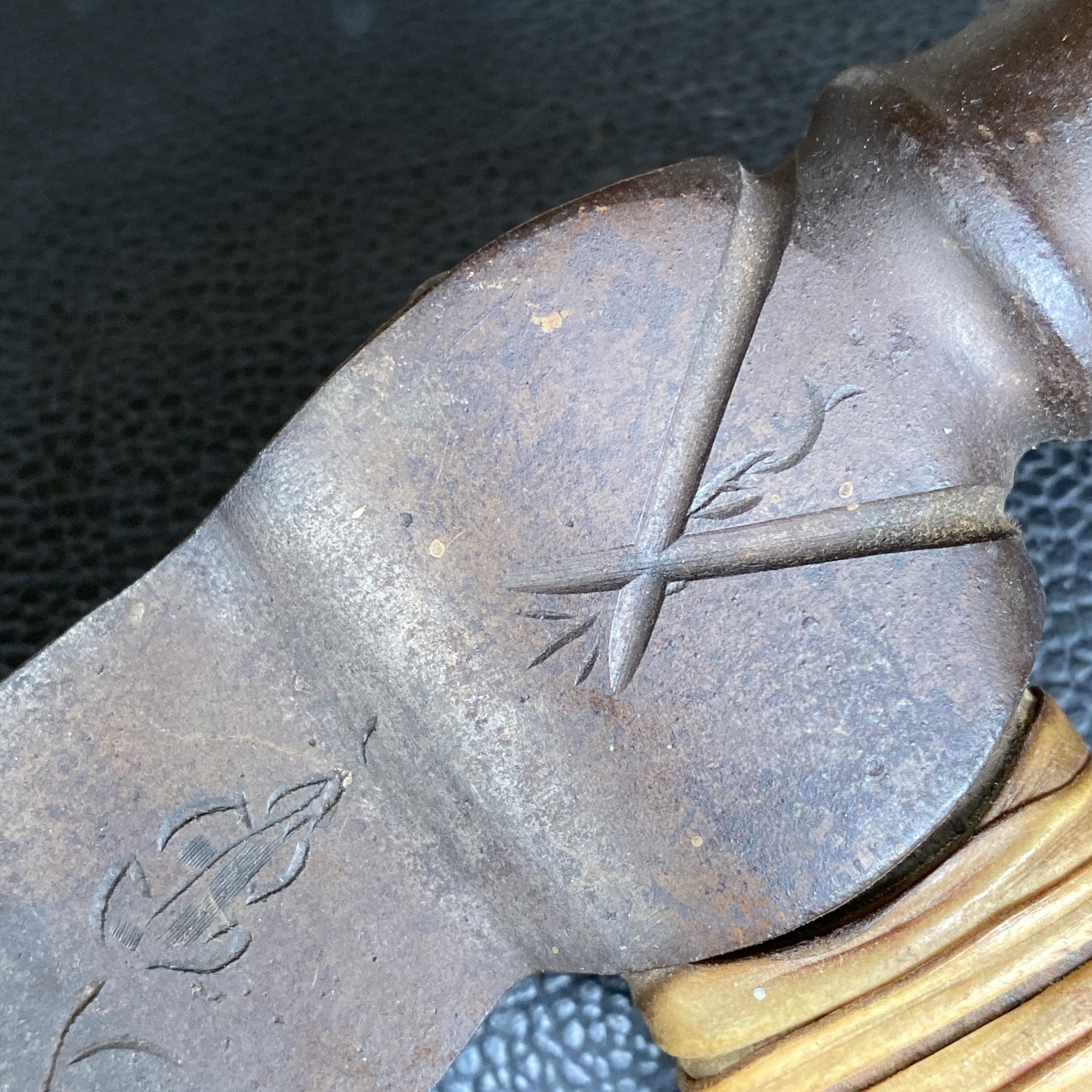 maybe Reproduction? Native American Plains Pipe Tomahawk Engraved Glass Beads