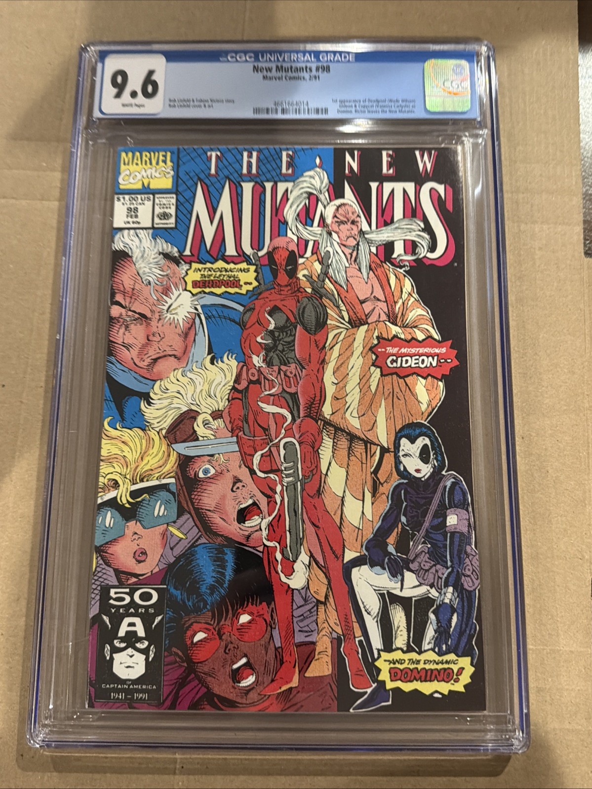 New Mutants 98 CGC Graded 9.6 (1991), 1st Appearance of Deadpool, Fresh Slab.
