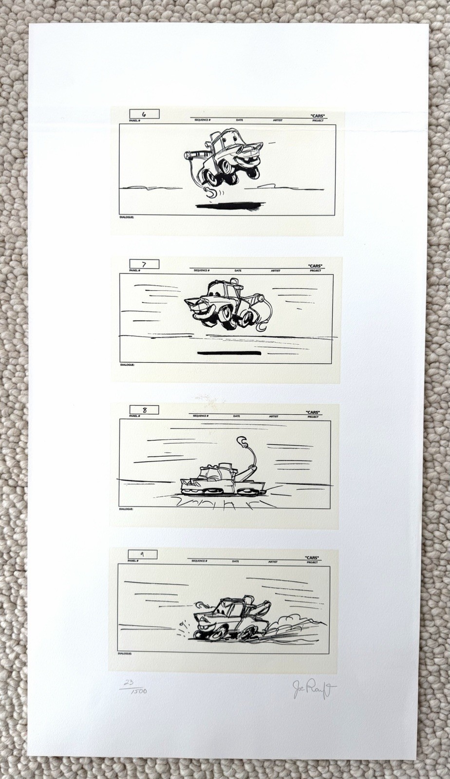 This is the STEVE JOBS print of PIXAR Cars Crew Gift, end of production, 23/1500