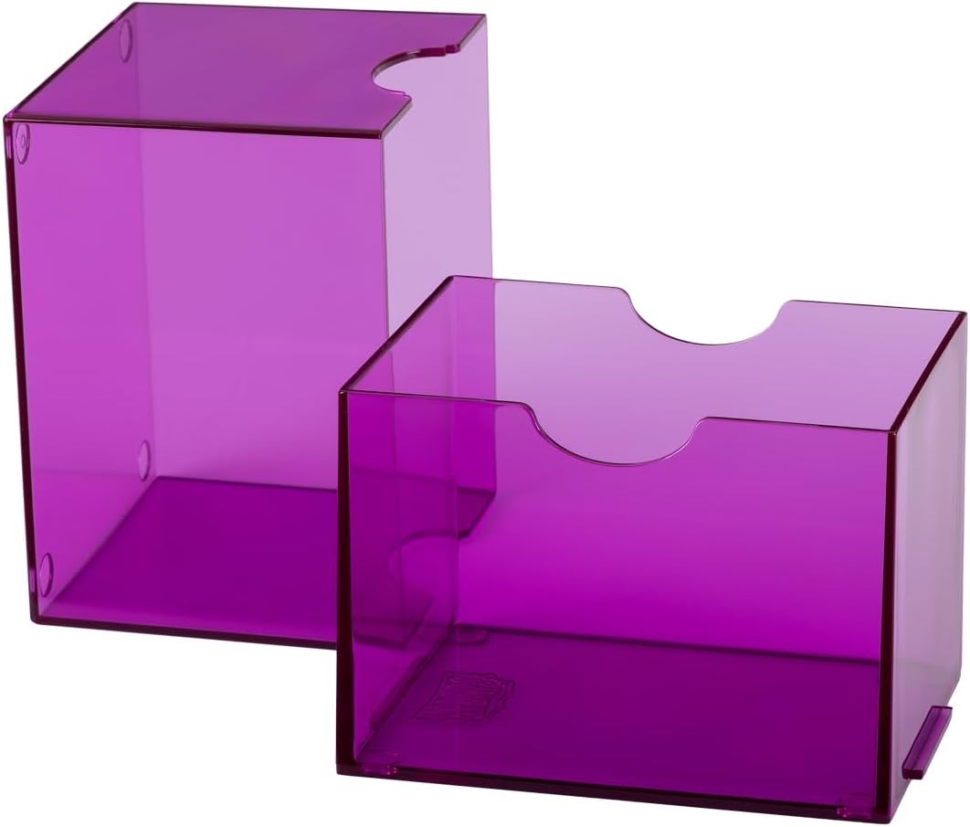 Dragon Shield Strongbox Deck Box Clear Purple, Holds 100+ Double Sleeved Cards,