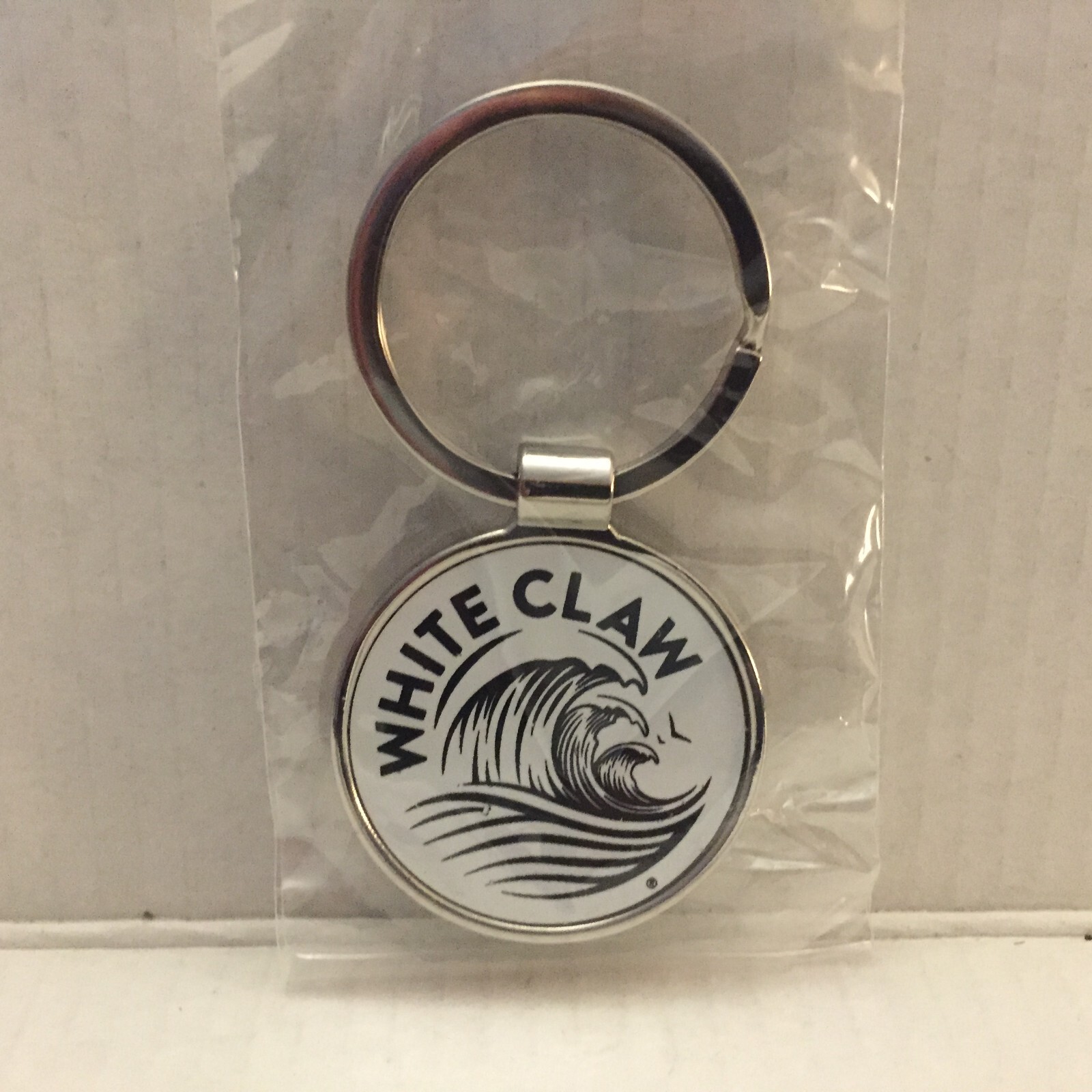 New White Clam 1.25” Round Key Ring