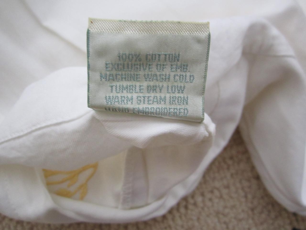 NOS SOURCE PERRIER Collection Cotton Sateen Wheat Embroidered Standard Sham