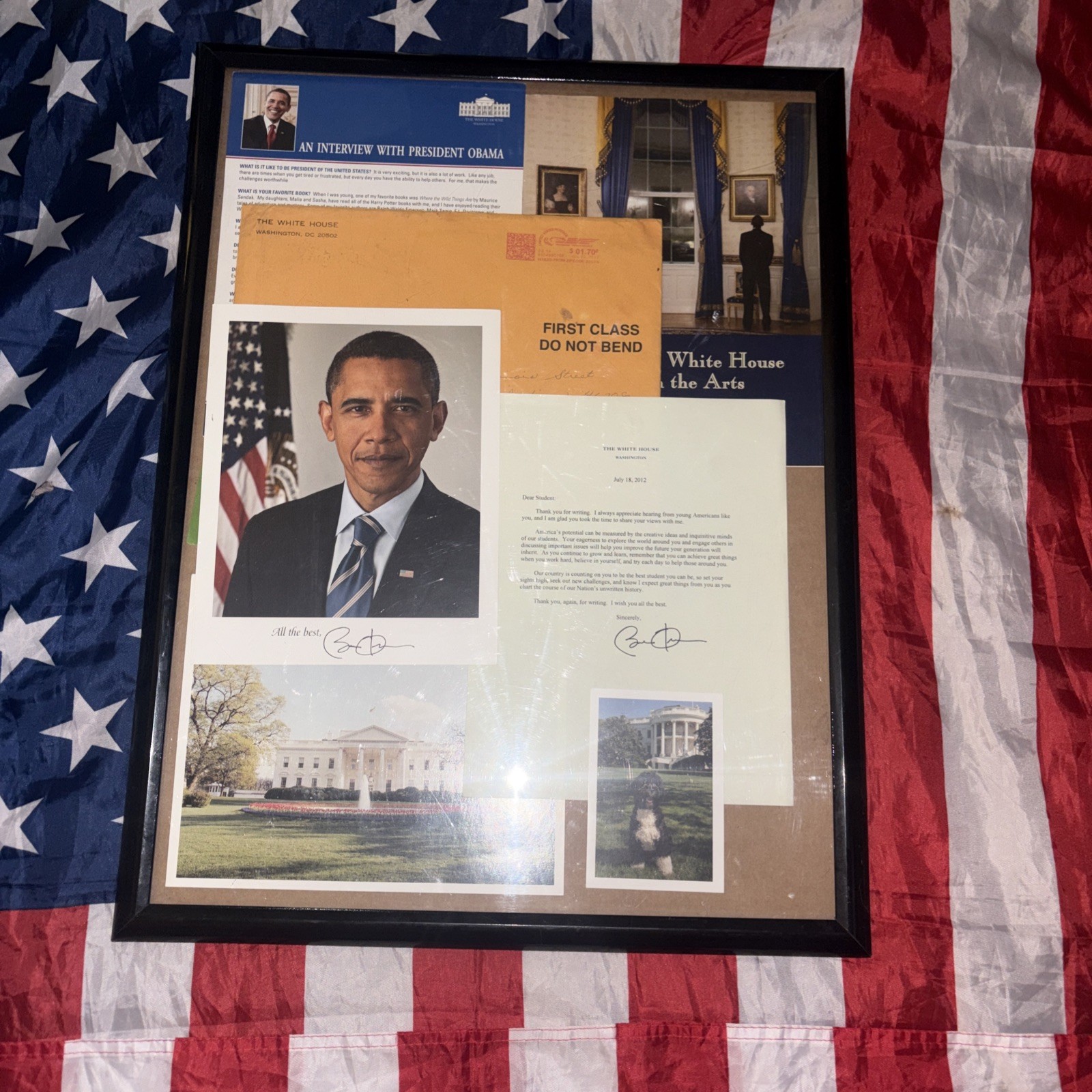 President Barack Obama Signed 2012 Autograph 8 X 10 photo W/White House Letter