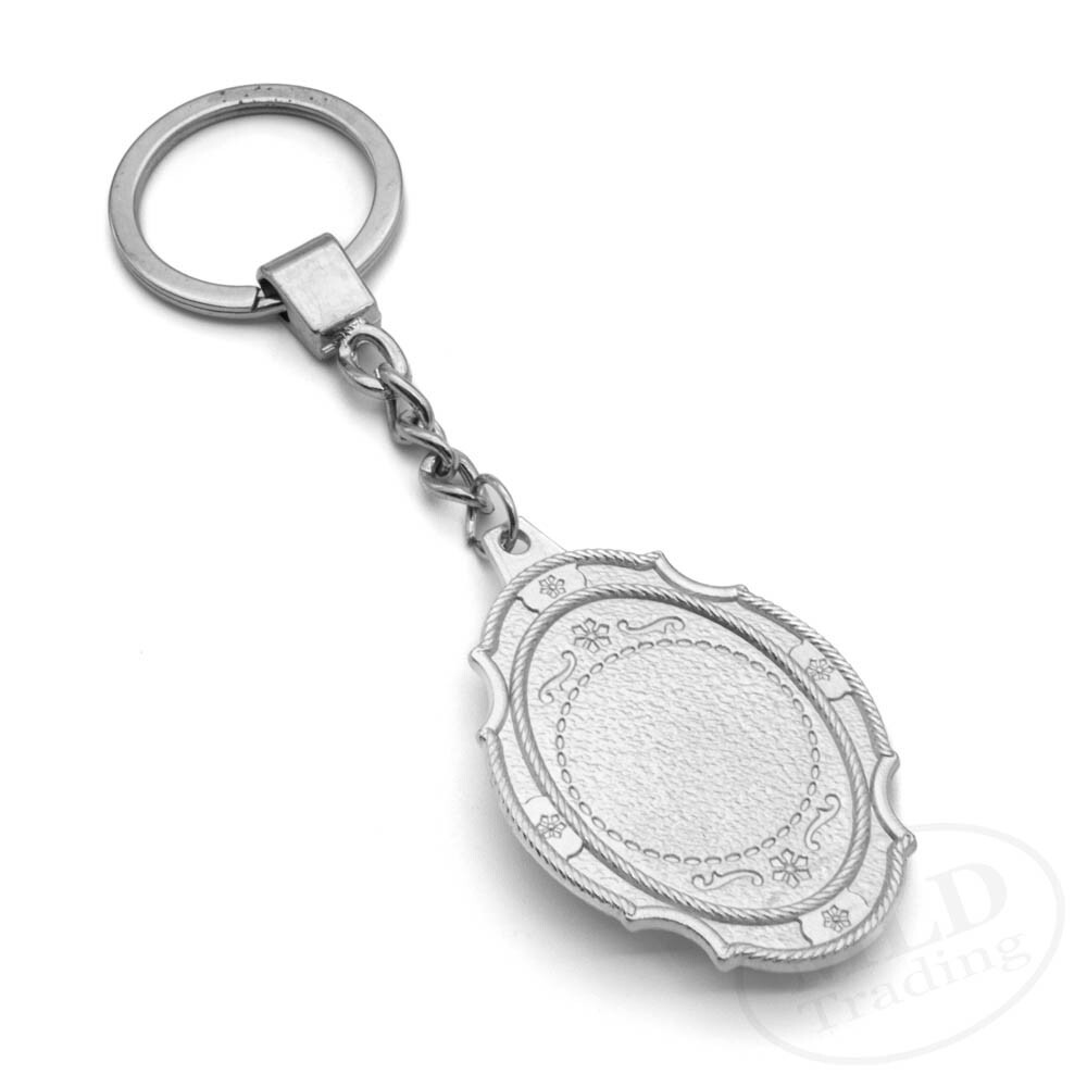 St Benedict Medal Keychain Large Silver Pendant Zinc Alloy Religious Key Ring