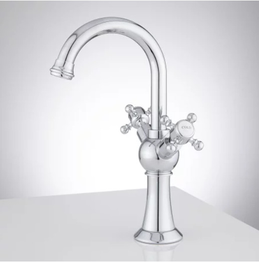New Chrome Danelle 1.2 GPM Single Hole Vessel Bathroom Faucet with Drain