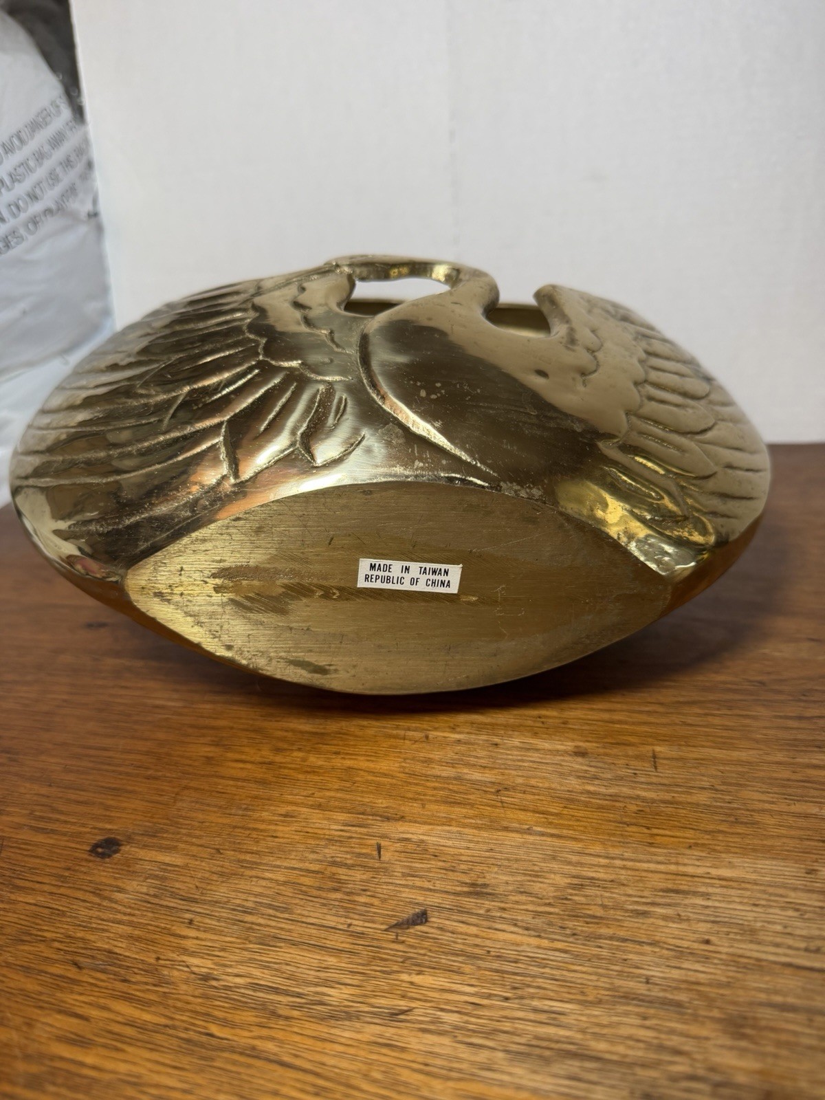 Vintage 11” Crane Bird Solid Brass Basket/planten Hollywood Regency Swan
