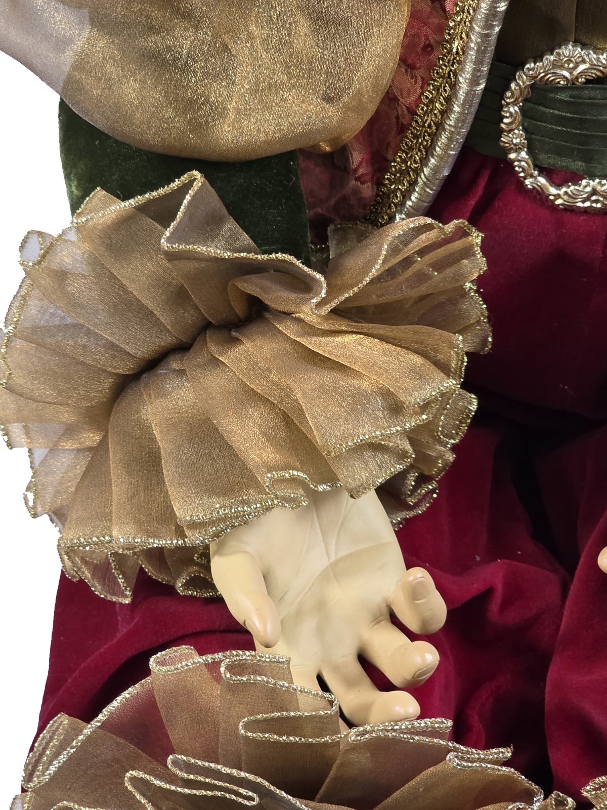 48″ JESTER DOLL POSABLE PLUSH Resin Velvet Christmas Mardi Gras Costco Kirklands
