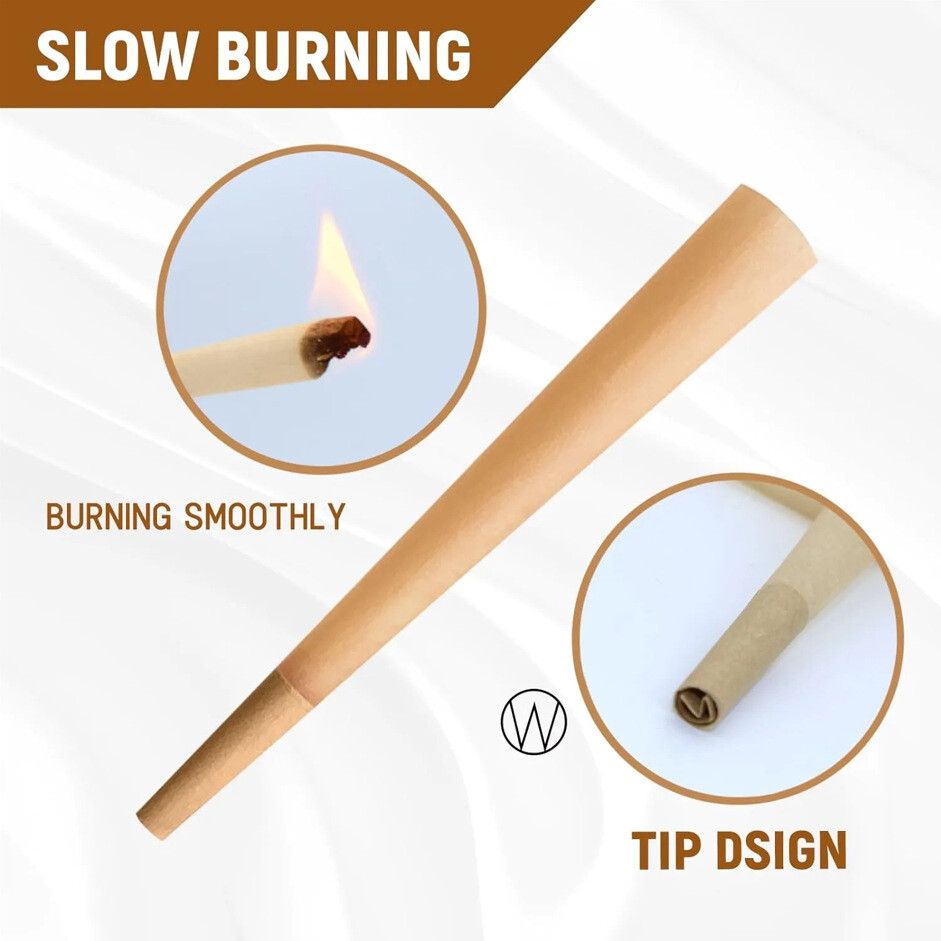 Pre Rolled Cones Unbleached 200 pack Classic King Size Rolling Paper Cones
