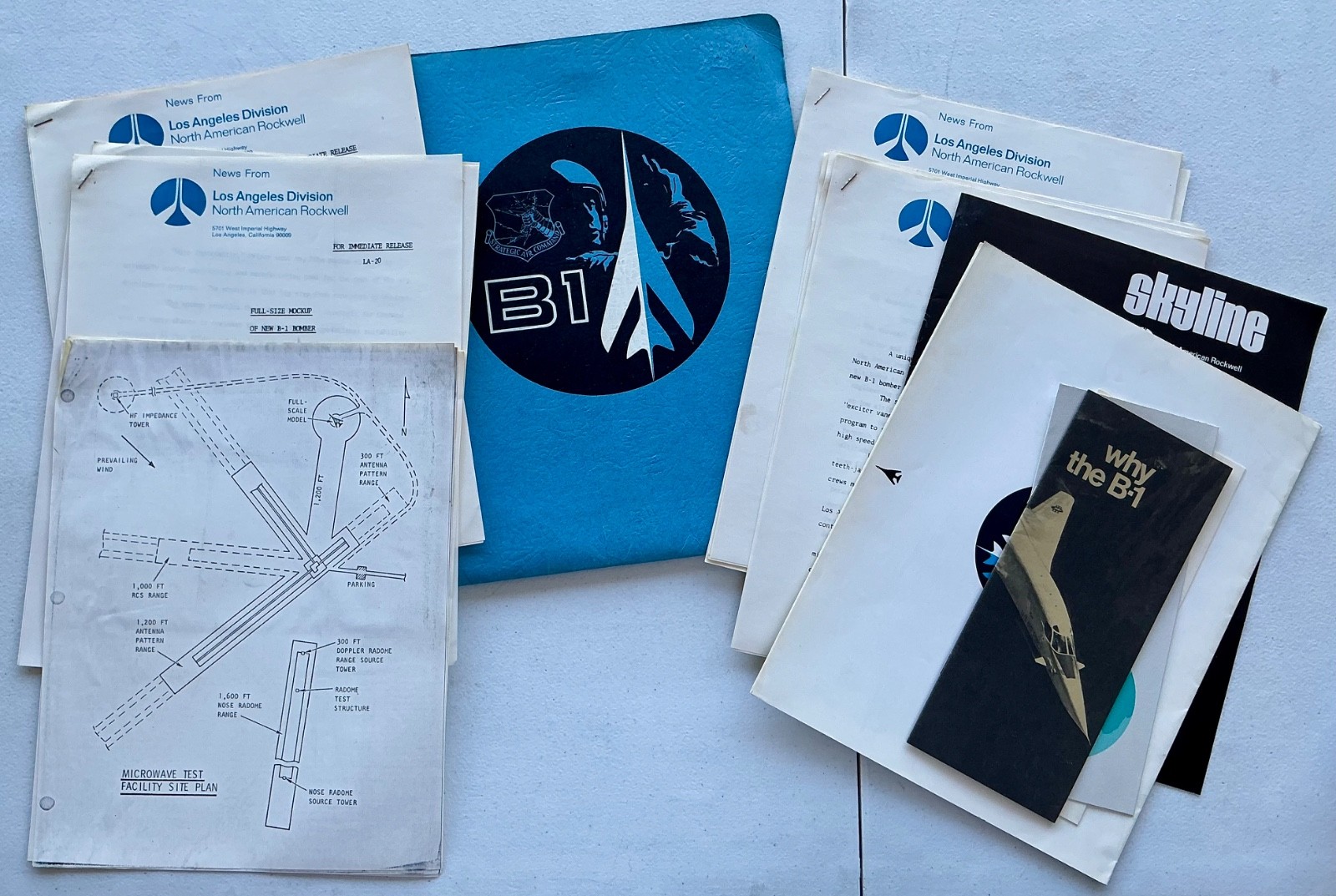 1970 US Air Force B-1 Strategic Bomber Press Kit Fact Sheet Grouping NA Rockwell