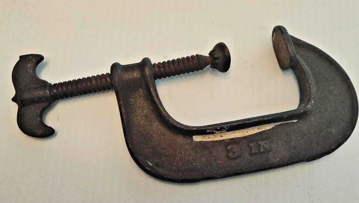 Vintage 3″ C-Clamp With Bat wings un branded