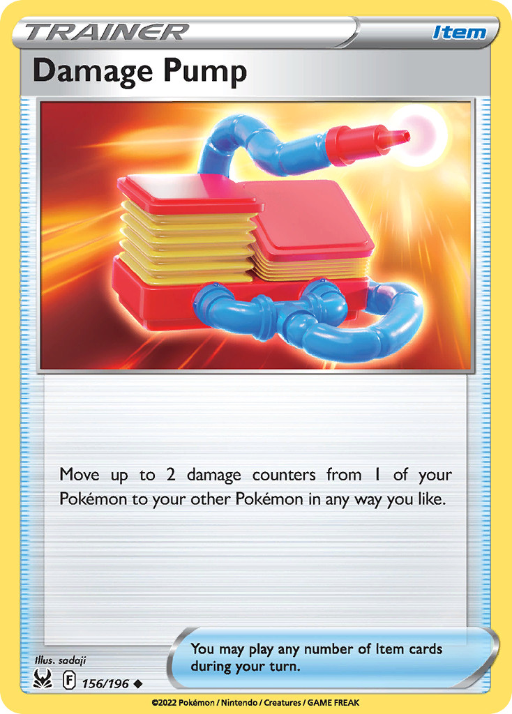 🔥 DAMAGE PUMP 156/196 LOST ORIGIN UNCOMMON POKEMON NM/M SADAJI 🔥