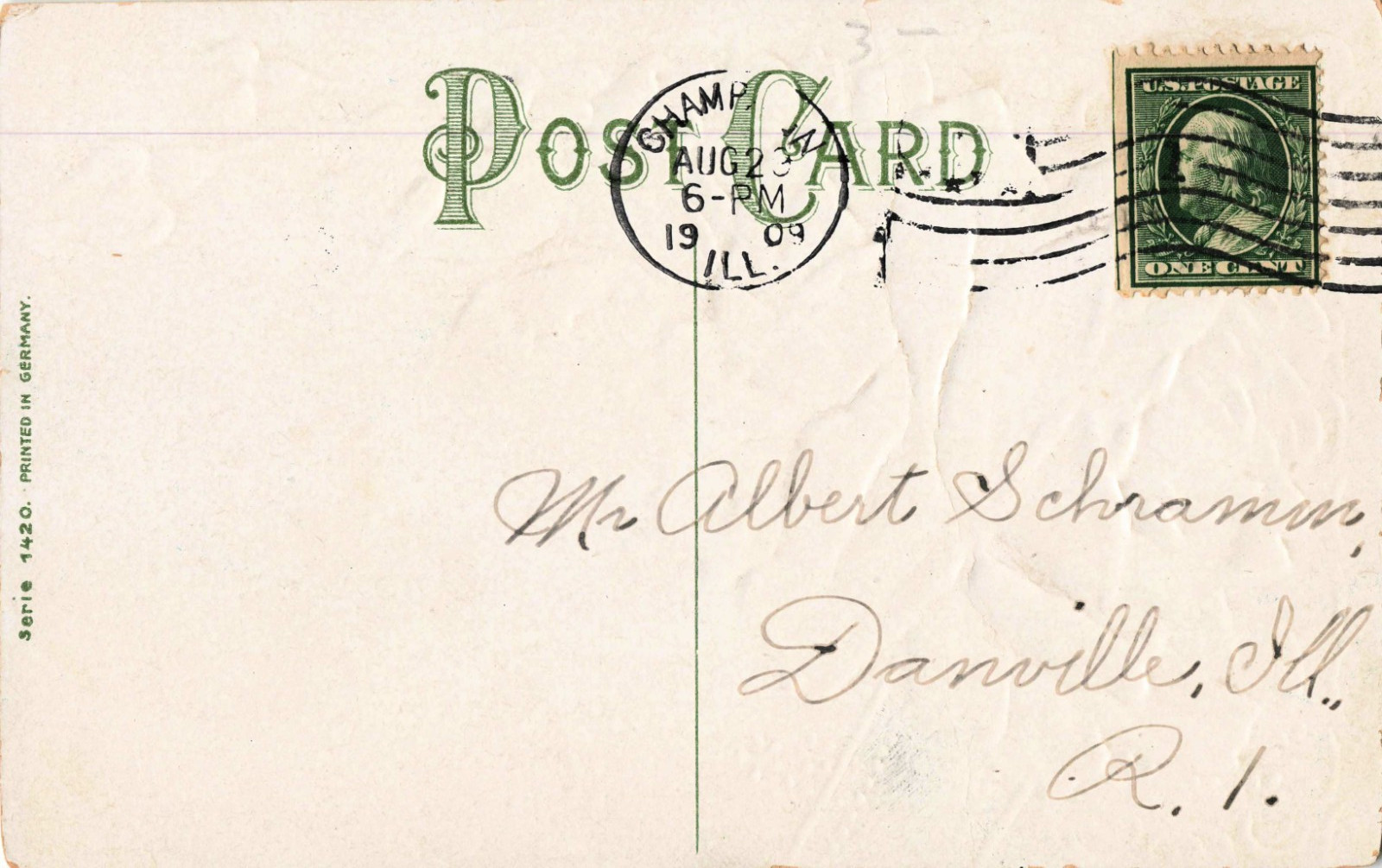 Embossed Greetings Postcard Divided Back (16h)