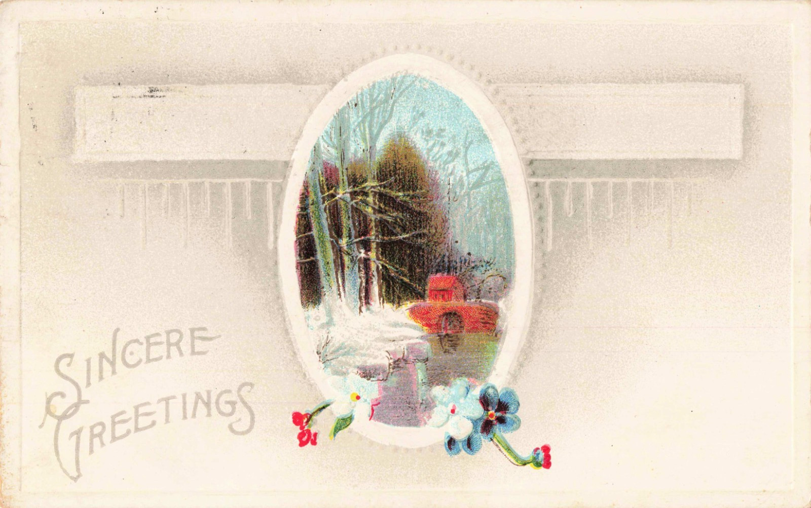 Embossed Greetings Postcard Divided Back (39h)
