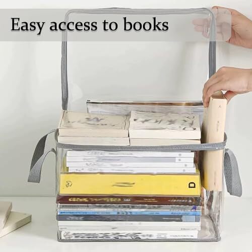 Clear Book Storage Bag Plastic Comic Books Organizer 38x24x32cm/15x9x3inches