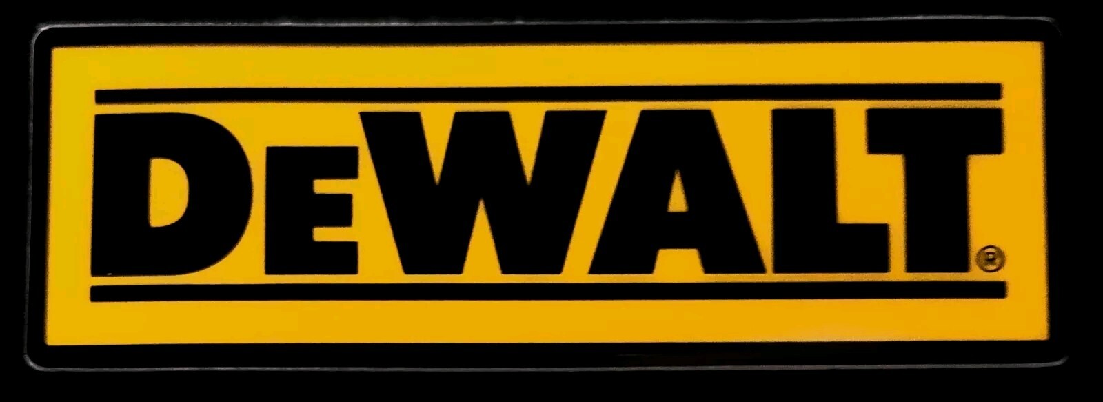 DEWALT STICKER “BLACK AND YELLOW” 3 7/8 X 1 3/8″ GLOSSY THICK WATERPROOF OUTDOOR