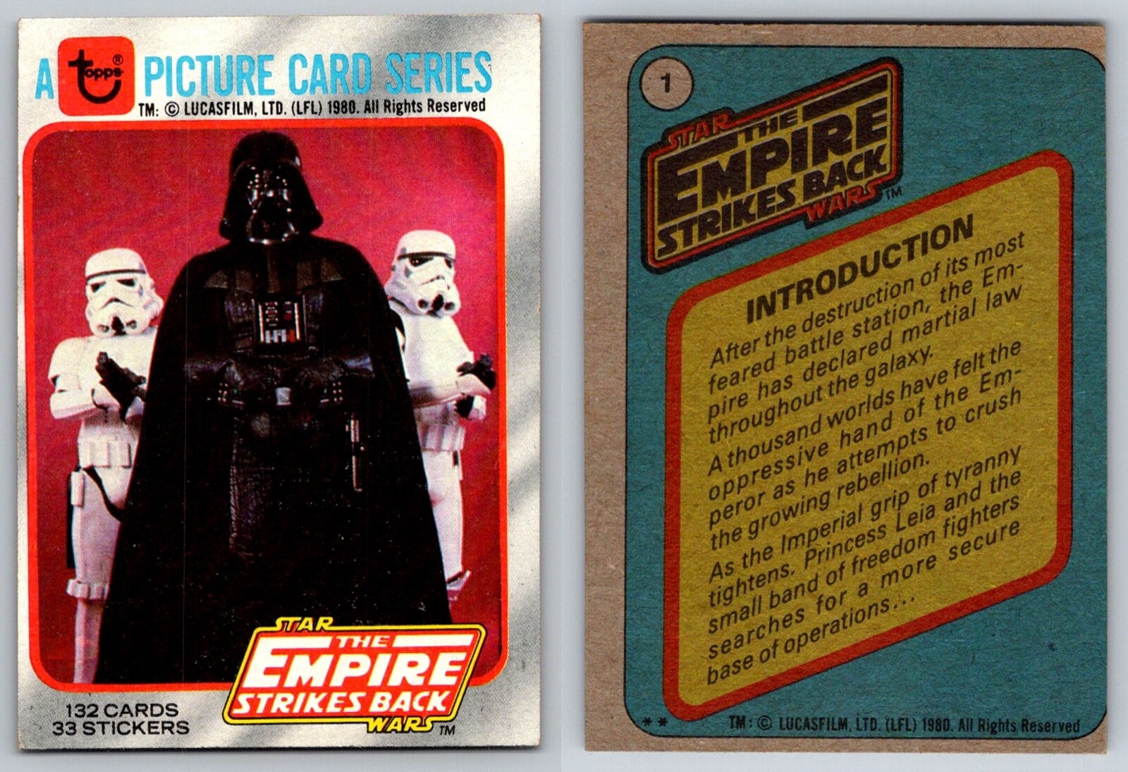 1980 Topps THE EMPIRE STRIKES BACK – Series 1 Red – U Pick Complete Your Set