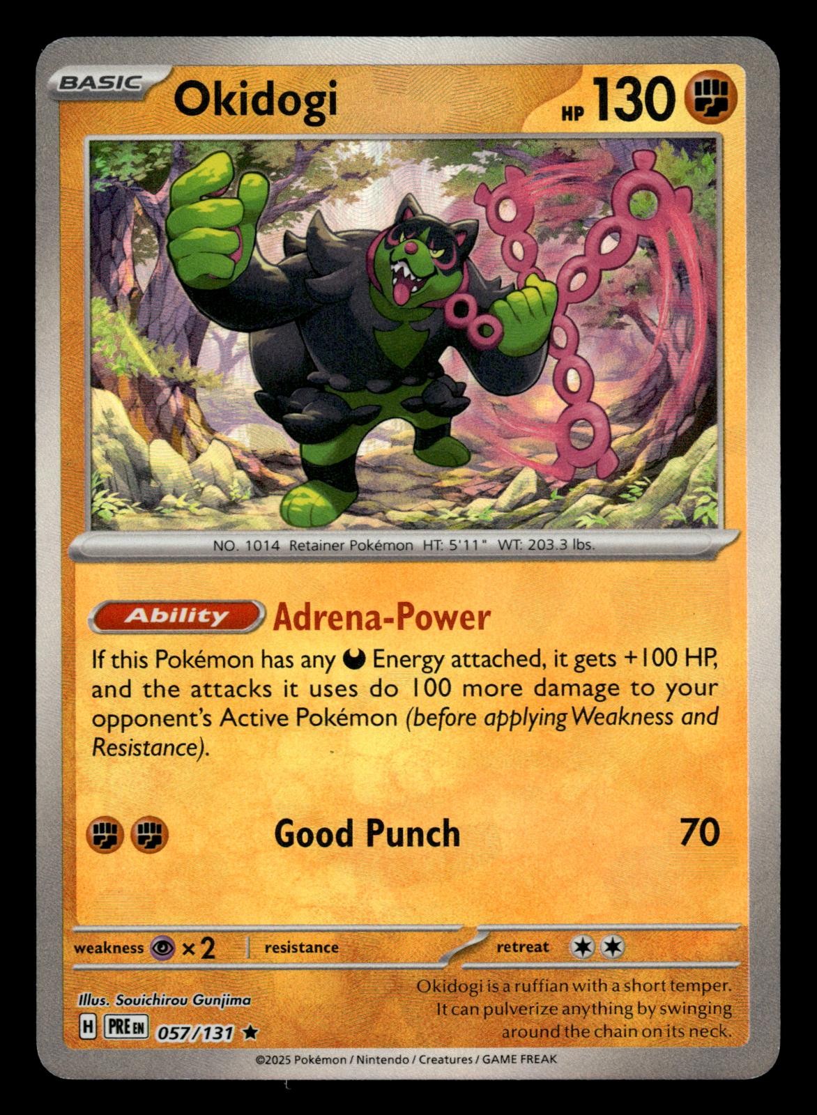 ENGLISH Okidogi Poke Ball 057/131 Prismatic Evolutions Holo Souichirou Gunjima
