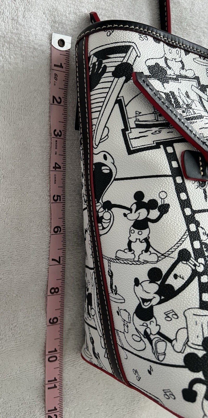 Disney Dooney & Bourke Mickey Mouse Steamboat Willie Tote Bag Black & White- NWT