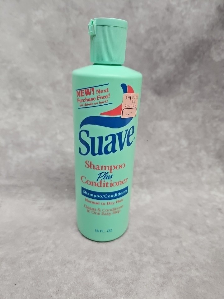 Vintage Suave Shampoo Plus Conditioner normal to dry hair 18oz Full New