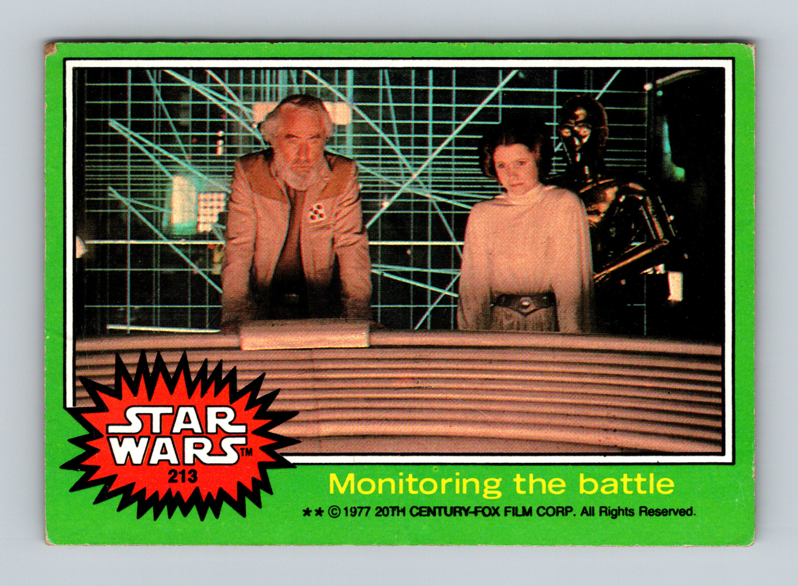 Star Wars Series 4 (Green) Topps 1977 Trading Card # 213 Monitoring the Battle