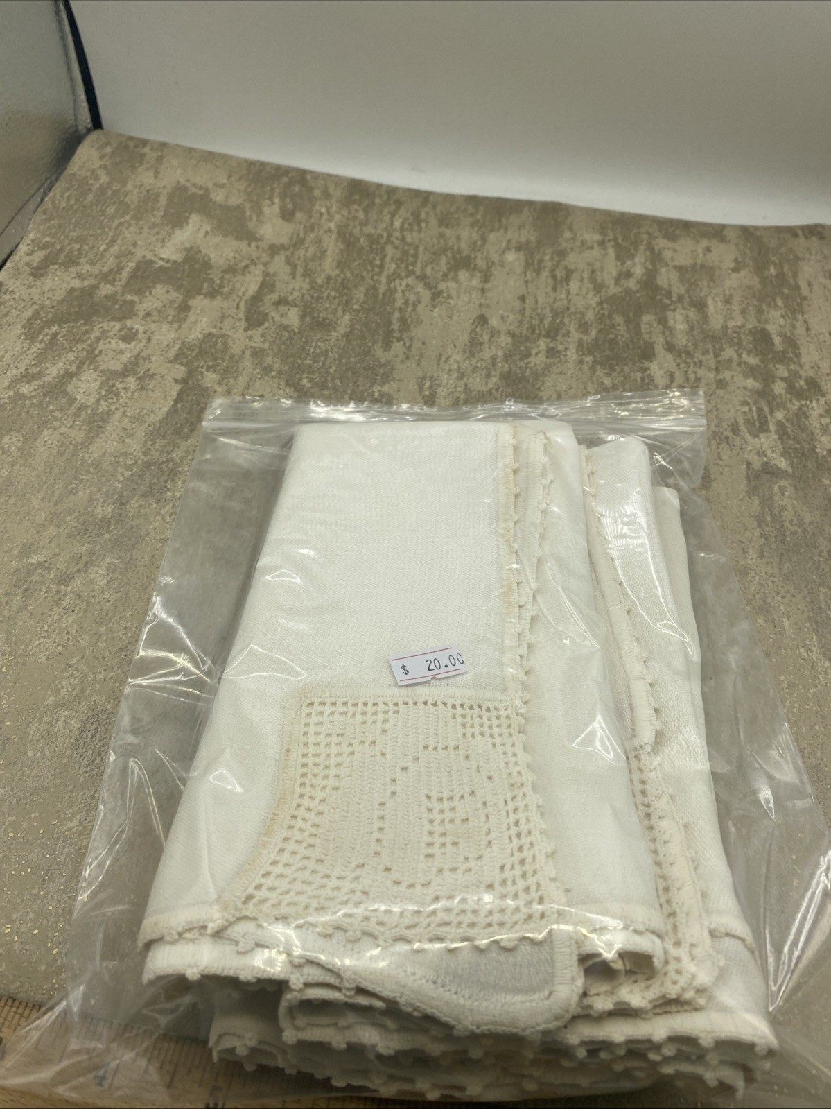 6 Matching Table Napkins Antique Linen Napkins 15”X 15” Squared-See Pictures