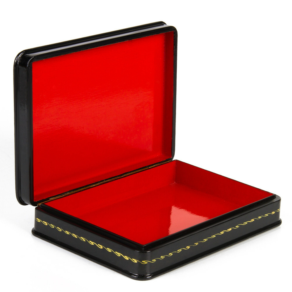 North Russian Lacquer Box Fedoskino Keepsake Trinket Jewelry Box 4×6