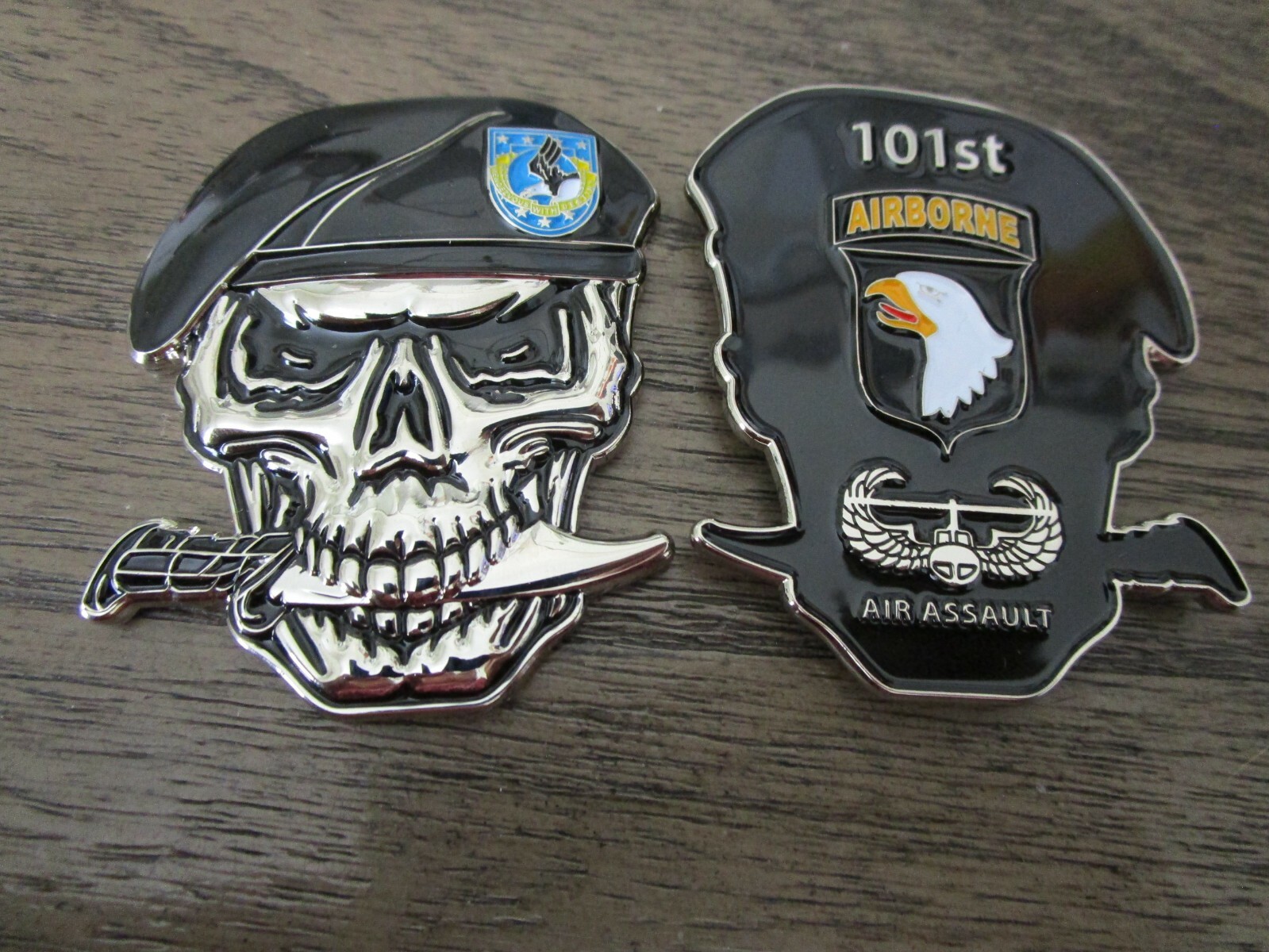 Army 101st Airborne Division Air Assault Screaming Eagles Skull Challenge Coin