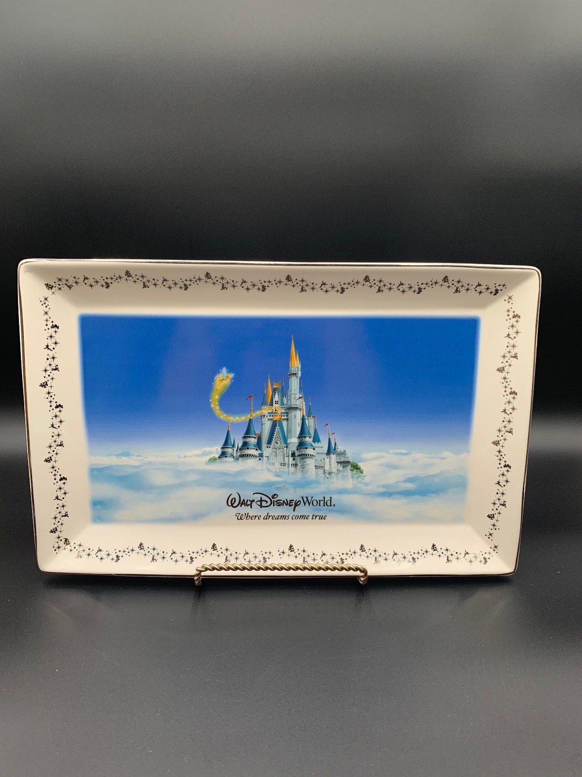 Walt Disney World Platter Wall Hanging Cinderella Castle Tinker Bell