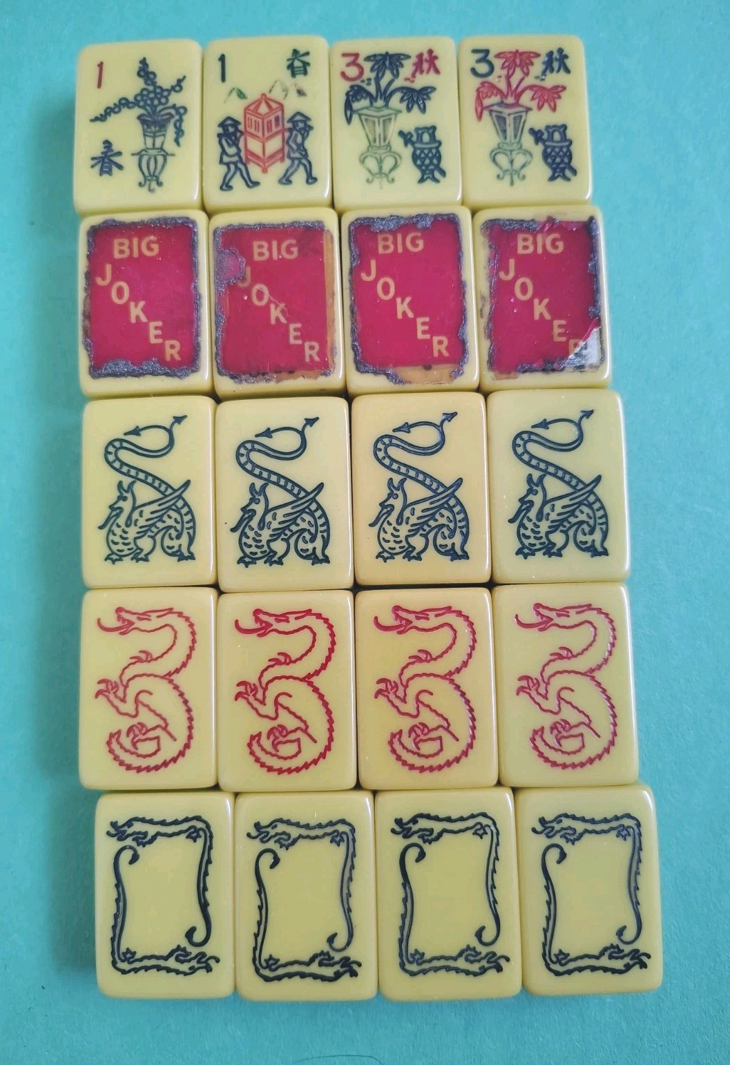Vintage Chinese Butterscotch BAKELITE Mahjong Game (20) Replacement Pieces