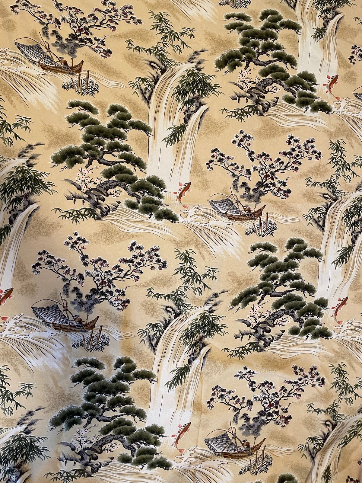 5.5 YARDS RAYON CREPE ALOHA SHIRT FABRIC Hawaii Hawaiian Deadstock Japan Asian
