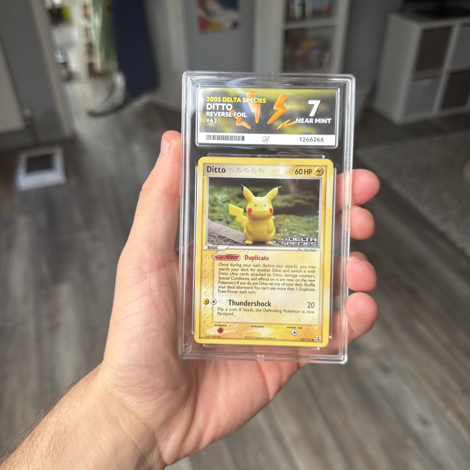 2005 POKEMON EX DELTA SPECIES #63 DITTO [PIKACHU]-REVERSE FOIL ace 7