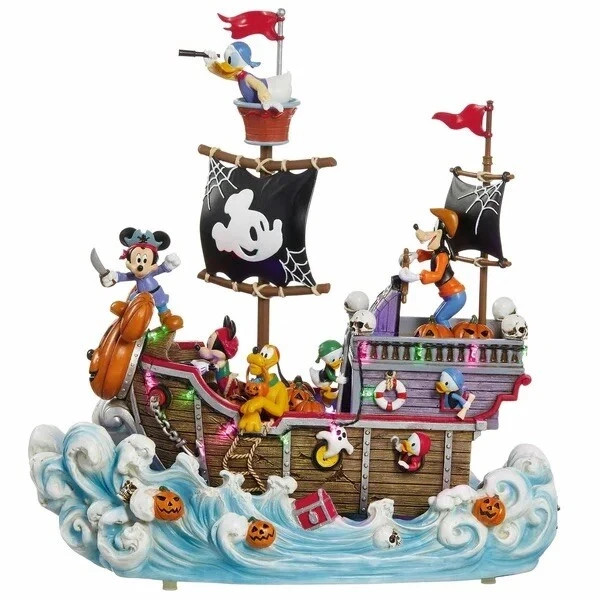 Disney Halloween Animated Pirate Ship Lights And Music Mickey Mouse Costco – NEW
