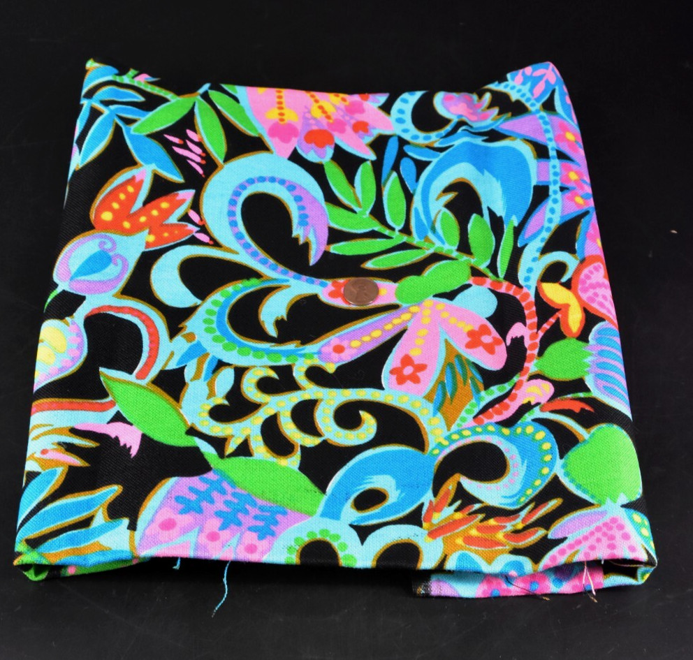 Drapery Fabric Neon Mod Flowers Psychedelic 1 1/3 Yd x 45″ Wide