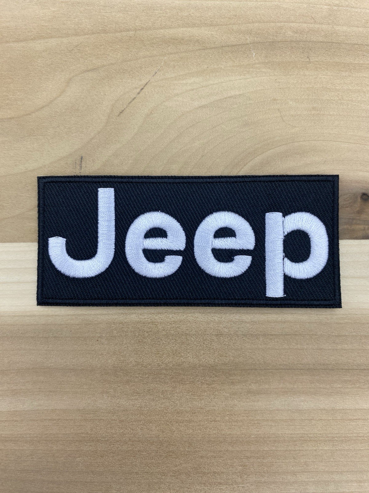Jeep Logo Patch Embroidered 4×2 inches Sew-On Iron-On New Old Stock