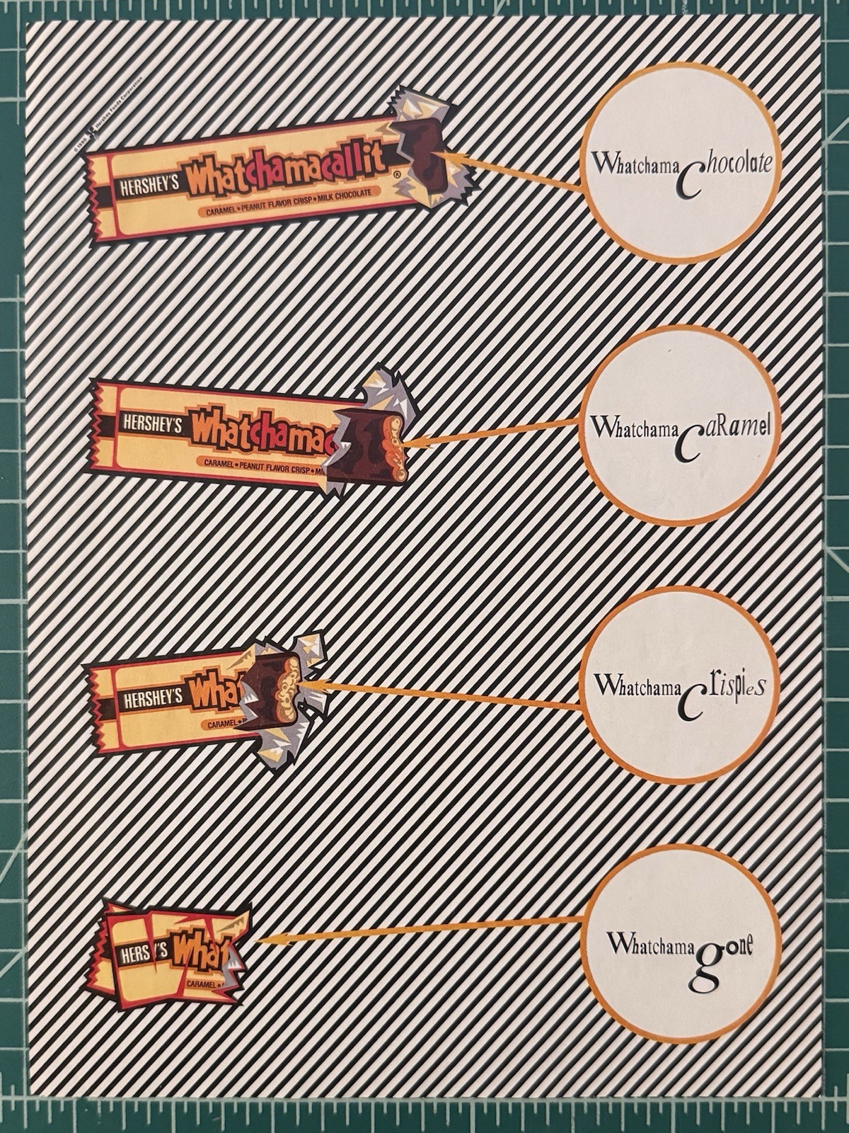 Rare Hershey’s Whatchamacallit Promo Ad Candy Chocolate Bar Advertisement 1994