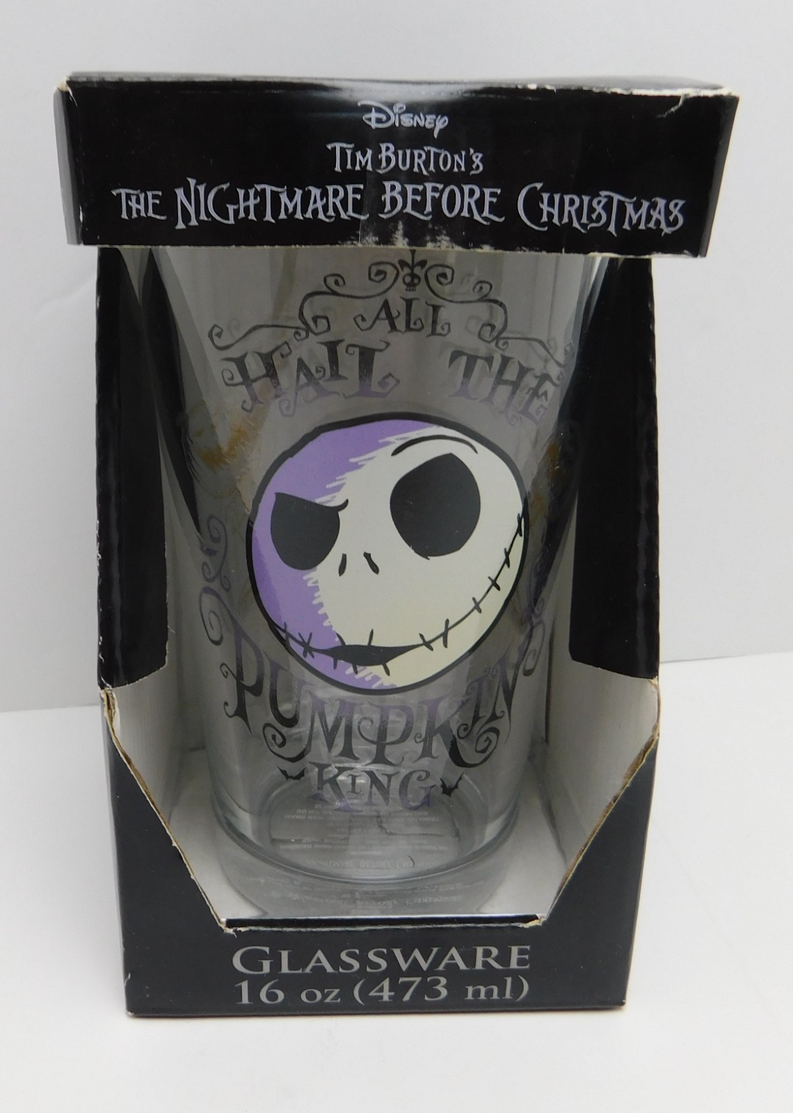 Disney Nightmare Before Christmas All Hail Pumpkin King Drinking Glass 16 oz Pt