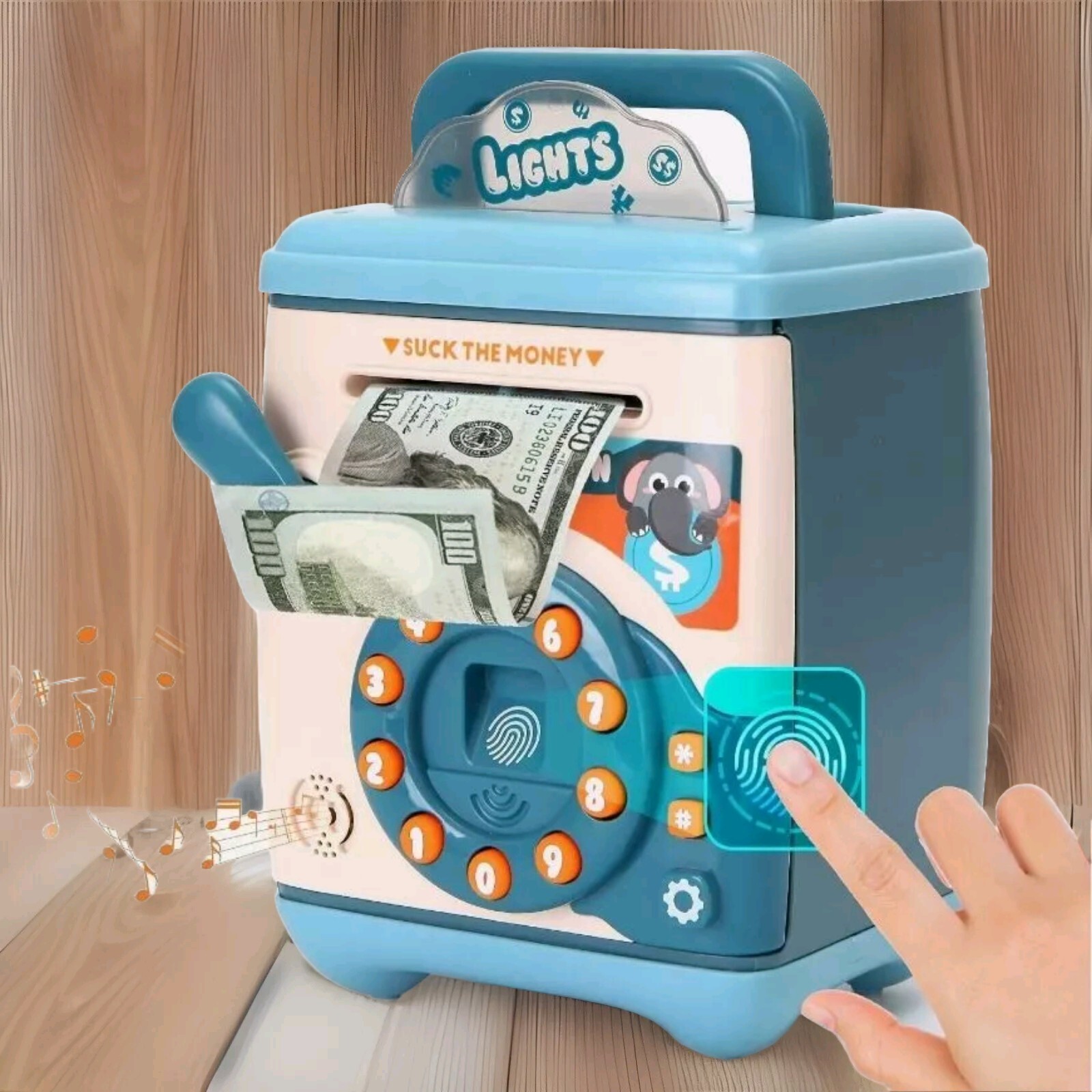 Piggy Bank for Real Money for Boys Girls Kids Adults with Password Pretend Thumb