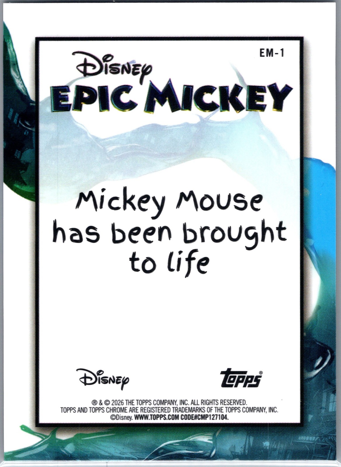 2026 Topps Disney Neon #EM-1 Mickey Mouse Epic Mickey