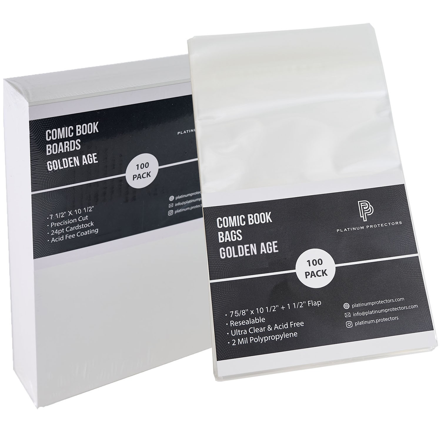 1000 Comic Book Bags & Boards for Golden Age Premium Resealable Bags
