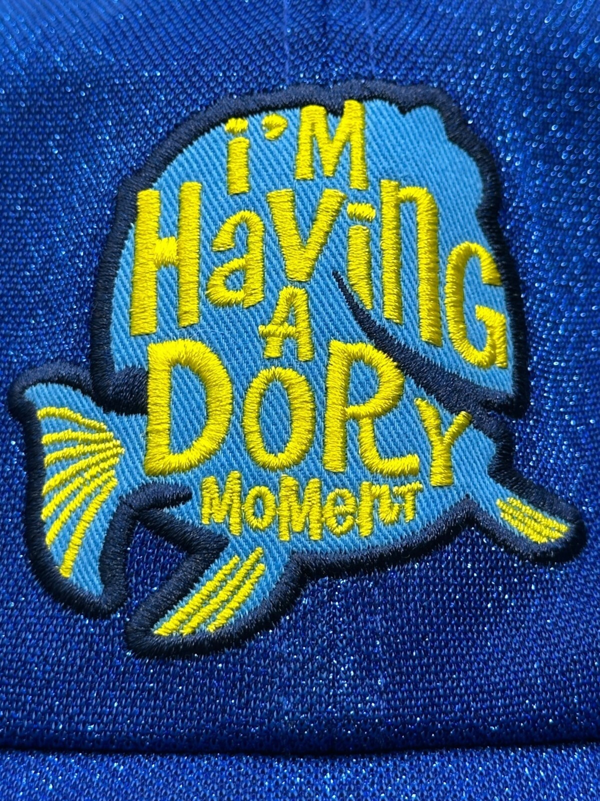 Disney “Im Having A Dory Moment” Blue Mesh Trucker Hat Adult 57-60cm Adjustable