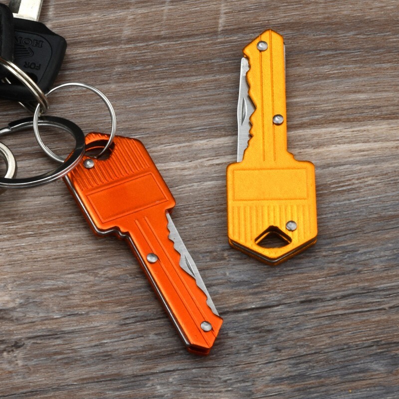 6PCS Portable Pocket Knife Key Shape Mini Key Chain Survival Key Chain Knife
