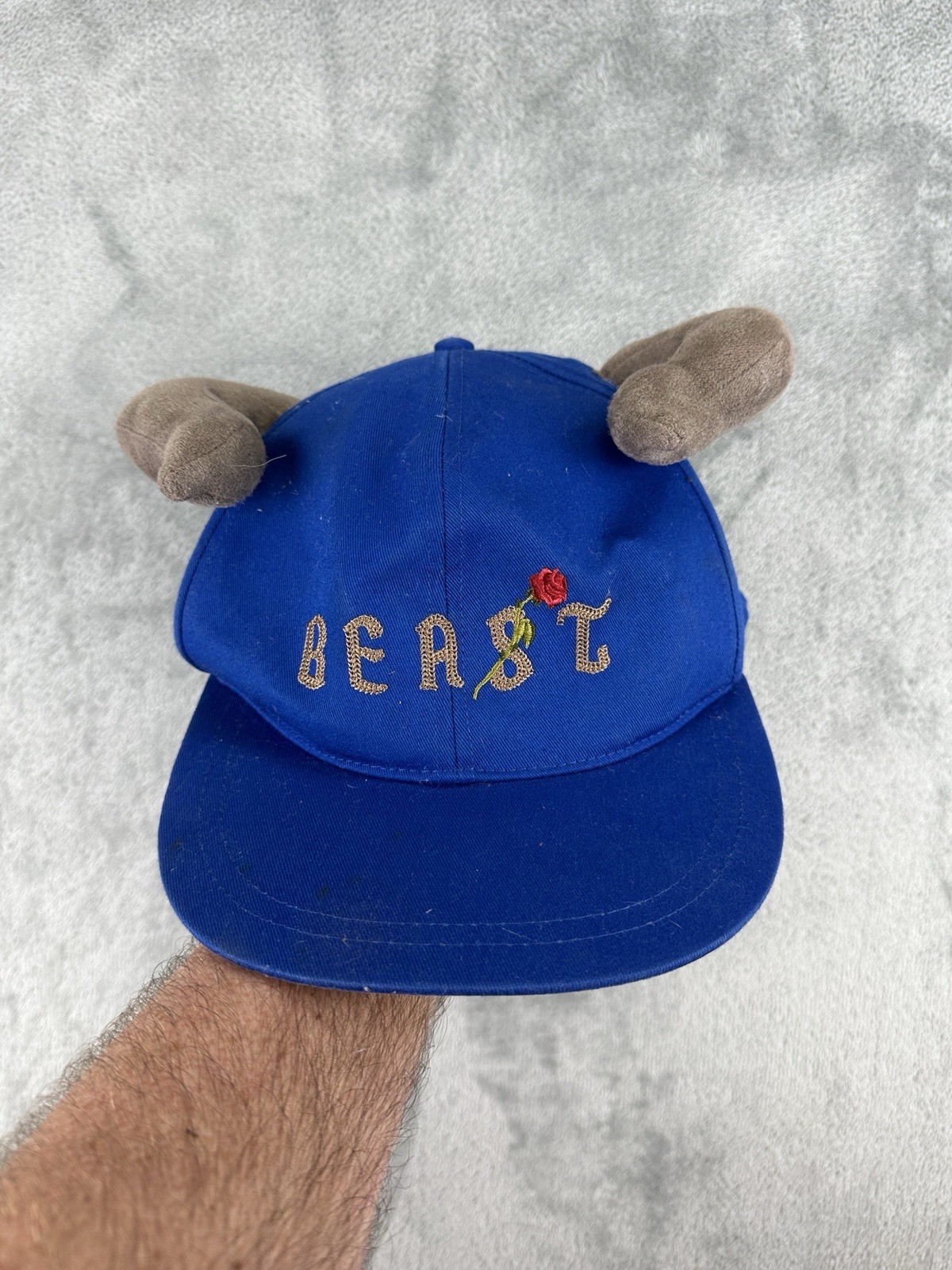 Disney Parks Hat Cap Blue Snap Back Beauty and the Beast with Horns