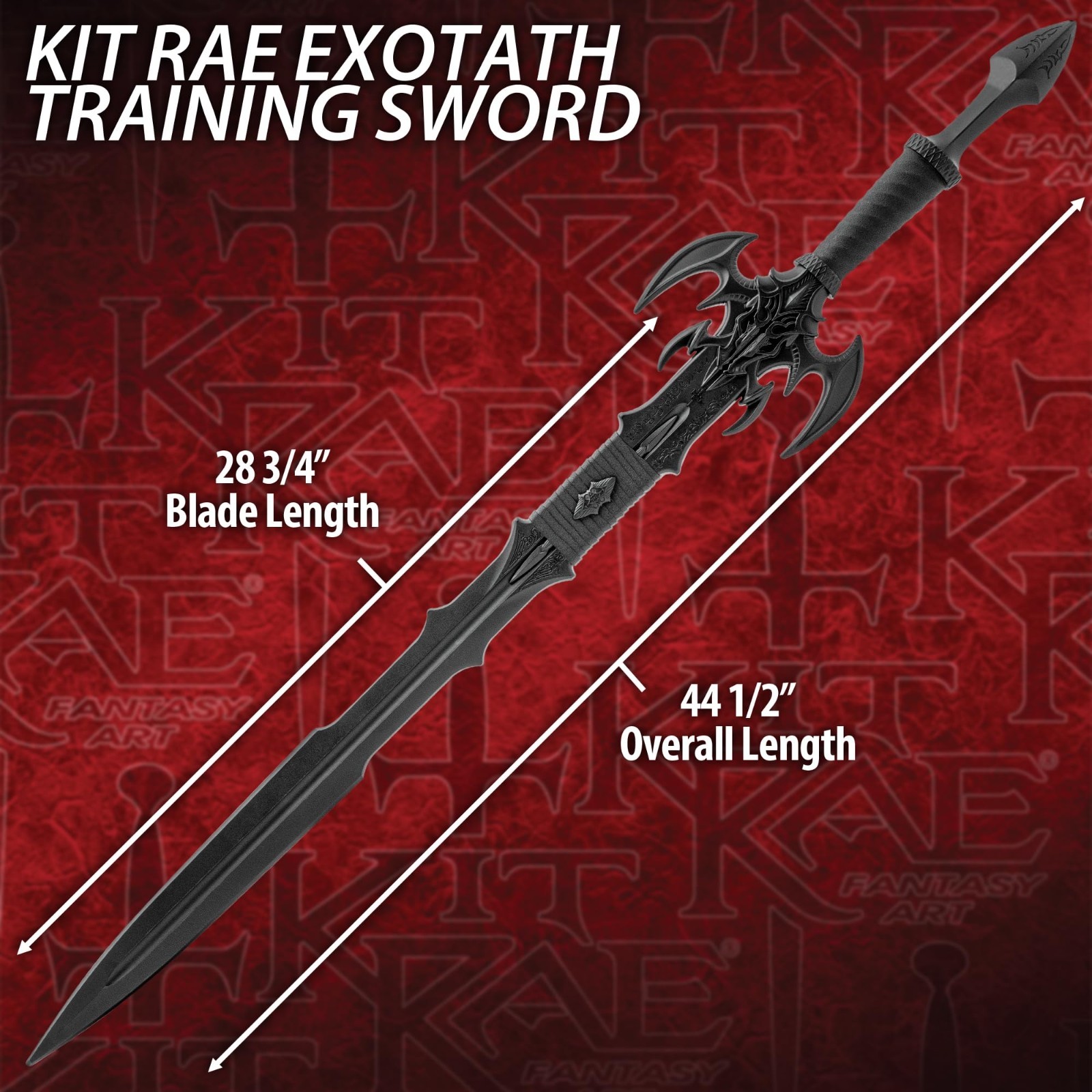 Kit Rae Exotath Training Sword | Polypropylene | Fantasy Design | 44 1/2″ Long