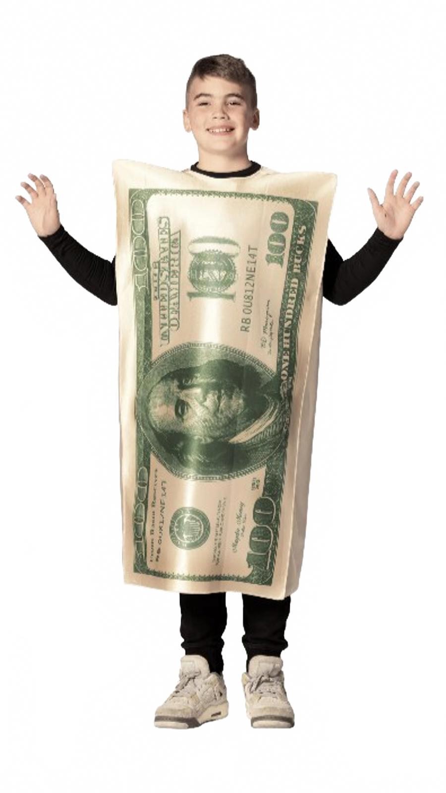 Rasta Imposta Dollar 100 Bill Costume Unisex Child Kid’s Size Medium 7-10